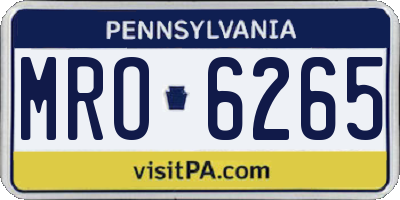 PA license plate MRO6265