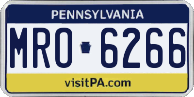PA license plate MRO6266