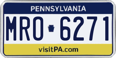 PA license plate MRO6271