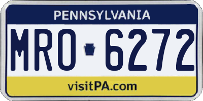 PA license plate MRO6272