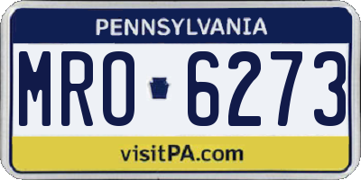PA license plate MRO6273