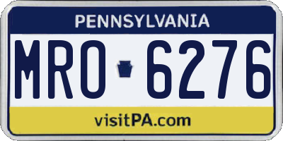 PA license plate MRO6276