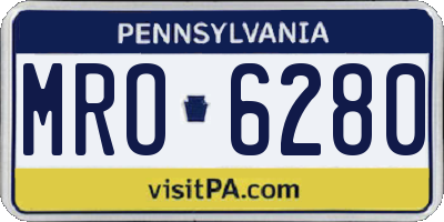 PA license plate MRO6280