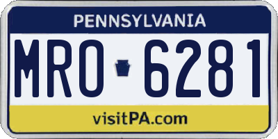PA license plate MRO6281