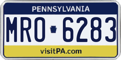 PA license plate MRO6283