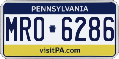 PA license plate MRO6286