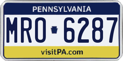 PA license plate MRO6287