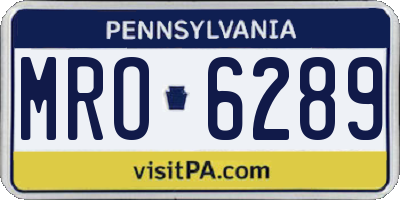 PA license plate MRO6289