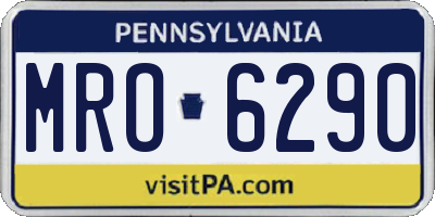 PA license plate MRO6290