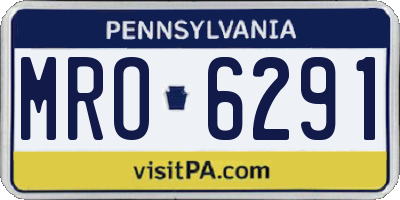 PA license plate MRO6291