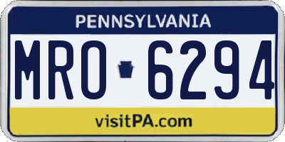 PA license plate MRO6294
