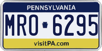 PA license plate MRO6295