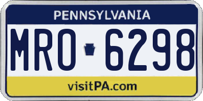 PA license plate MRO6298