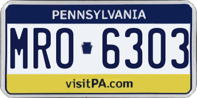 PA license plate MRO6303