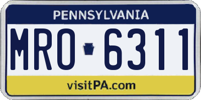 PA license plate MRO6311