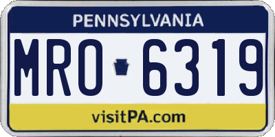 PA license plate MRO6319