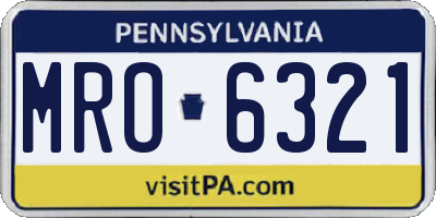 PA license plate MRO6321