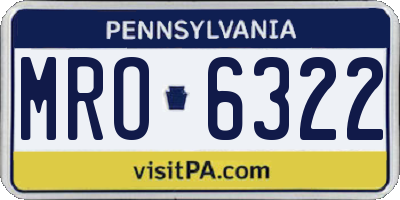PA license plate MRO6322