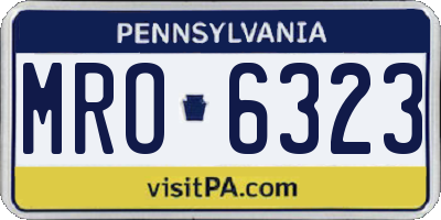 PA license plate MRO6323