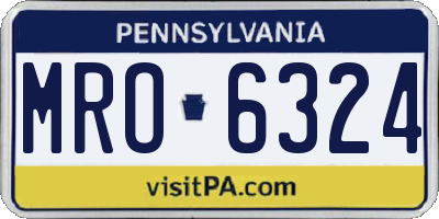 PA license plate MRO6324