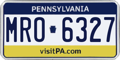 PA license plate MRO6327