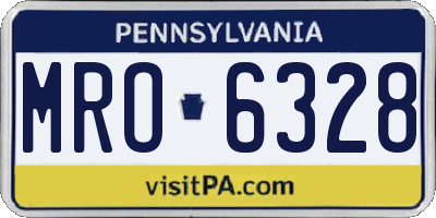 PA license plate MRO6328