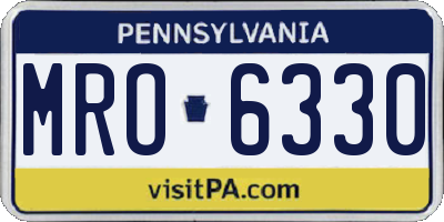 PA license plate MRO6330