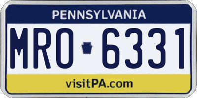 PA license plate MRO6331