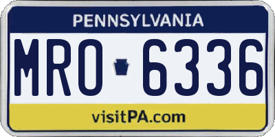 PA license plate MRO6336
