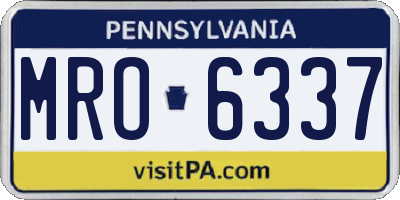 PA license plate MRO6337
