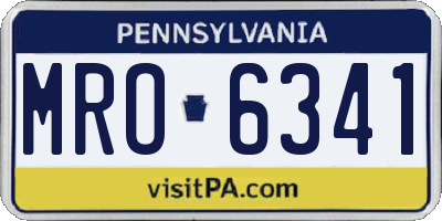 PA license plate MRO6341