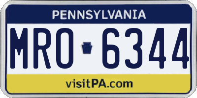 PA license plate MRO6344