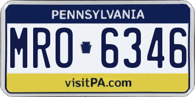 PA license plate MRO6346