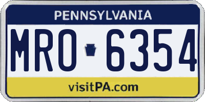 PA license plate MRO6354