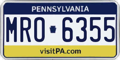 PA license plate MRO6355