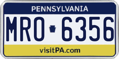 PA license plate MRO6356