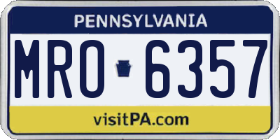 PA license plate MRO6357