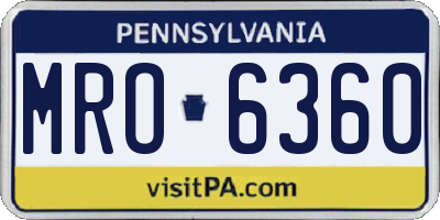 PA license plate MRO6360