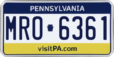 PA license plate MRO6361