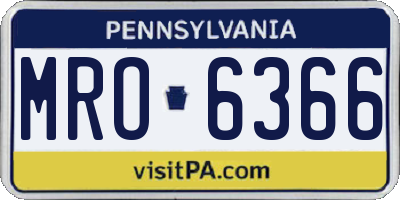 PA license plate MRO6366