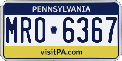 PA license plate MRO6367