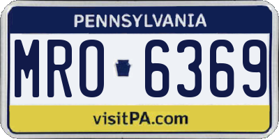 PA license plate MRO6369