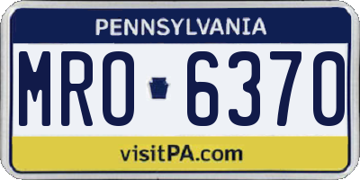 PA license plate MRO6370
