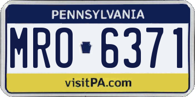 PA license plate MRO6371