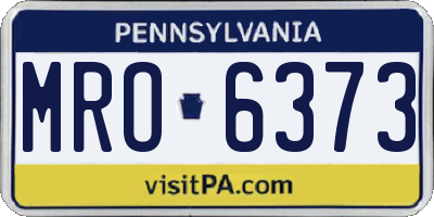 PA license plate MRO6373