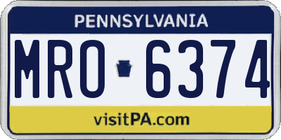 PA license plate MRO6374