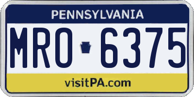 PA license plate MRO6375