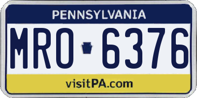 PA license plate MRO6376