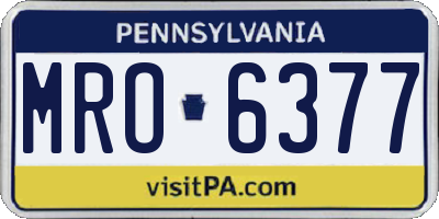PA license plate MRO6377