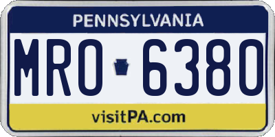 PA license plate MRO6380